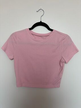 wild fable Pink Short-Sleeve Crewneck Crop Top